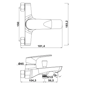 Смеситель Swedbe Venado 1630 для ванны с душем